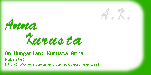 anna kurusta business card